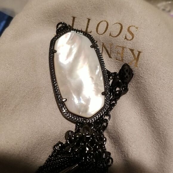 Kendra Scott GUNMETAL RAYNE MOP Necklace!!! NWOT!!! - Picture 1 of 8